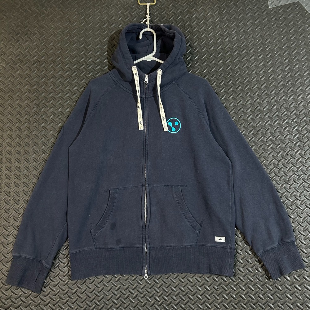 Roots73 Canada Men's Navy Full Zip Hoodie Sweatshirt Large Fleece‎ Lined Logo